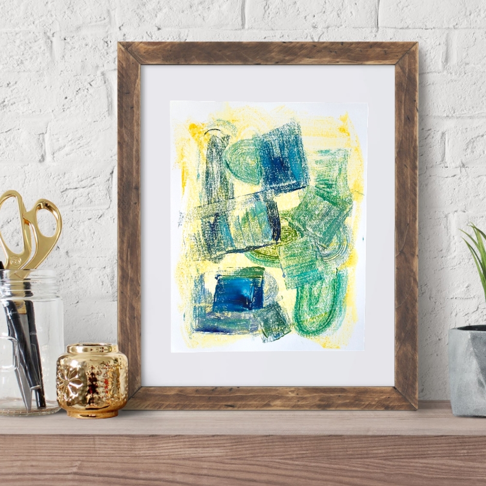 Original Monotype Oil Print "Gillian" on 11x14 Fine Art Paper